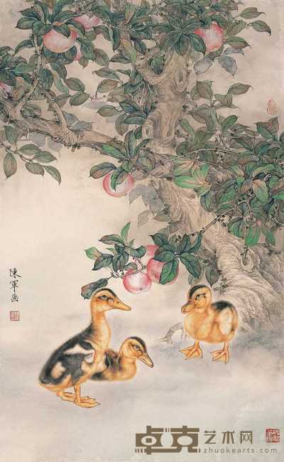 陈军 三鸭图 镜心 84×51cm